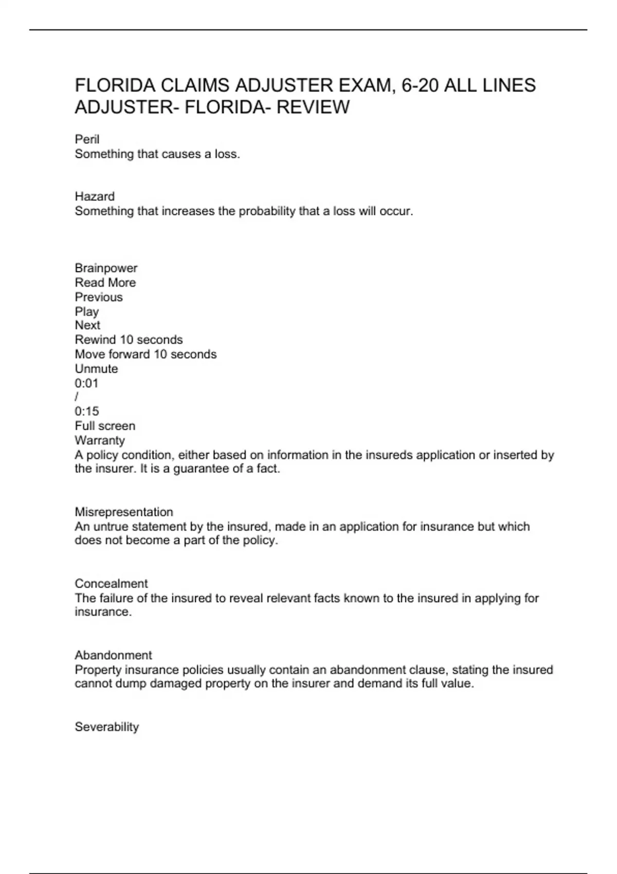 Florida Claims Adjuster Exam 6 20 All Lines Adjuster Florida Review