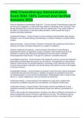 ONS Chemotherapy Administration Exam With 100&percnt; Correct And Verified Answers 2024