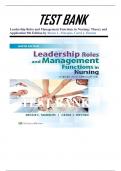 TEST BANK FOR LEADERSHIP ROLES AND MANAGEMENT FUNCTIONS IN NURSING 9TH EDITION BY MARQUIS A+