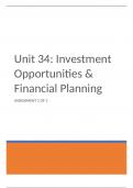 Unit 34 - Investment Opportunities and Financial Planning P1 P2 M1 D1