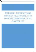 Test Bank - Maternity and Women’s Health Care, 11th Edition (Lowdermilk, 2016), Chapter 1-37