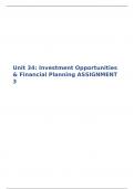 Unit 34 - Investment Opportunities and Financial Planning  P5 P6 M3 D3