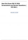 HESI EXIT RN EXAM V2 2023/2024 Screenshots and Review Questions (160 Q&As)