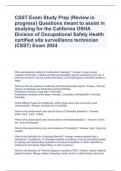 CSST Exam Study Prep (Review in progress) Questions meant to assist in studying for the California OSHA Division of Occupational Safety Health certified site surveillance technician (CSST) Exam 2024