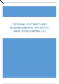 Test Bank - Maternity and Pediatric Nursing, 4th Edition (Ricci, 2021), Chapter 1-51