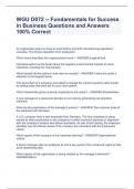 WGU D072 -- Fundamentals for Success in Business Questions and Answers 100% Correct
