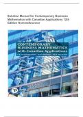 Solution Manual for Contemporary Business Mathematics with Canadian Applications 12th Edition Hummelbrunner