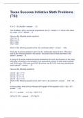 Texas Success Initiative Math Problems (TSI) Questions and Answers Graded A+