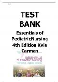 ESSENTIALS OF PEDIATRIC NURSING 4TH EDITION KYLE CARMAN TEST BANK CHAPTER 5 GROWTH AND DEVELOPMENT OF THE PRESCHOOLER MULTIPLE CHOICE