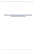 Florida Laws & Rules Chiropractic Board 2024 Actual Test Questions and Answers
