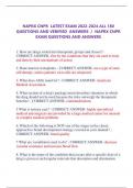 NAPRX CNPR LATEST EXAM 2022-2024 ALL 180  QUESTIONS AND VERIFIED ANSWERS &sol; NAPRX CNPR  EXAM QUESTIONS AND ANSWERS