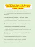 JIBC PCP Quiz Week 1 &vert; 50 Questions  with 100&percnt; Correct Answers &vert; Latest  Update &vert; Verified