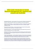 WGU C232 - Introduction to Human Resources questions and answers&period;