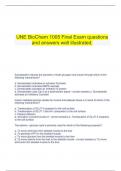 UNE BioChem 1005 Final Exam questions and answers well illustrated.