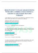HESI PN EXIT V3 EXAM 140 QUESTIONS WITH 100% CORRECT SOLUTIONS/A+ GRADE GUARANTEED  VERSION3 LATEST UPDATE