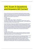 CPC Exam A Questions and Answers All Correct
