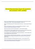  Clinical Biochemistry Exam #3 questions and answers 100% verified.