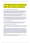 LTP State Exam Questions with All Correct Answers