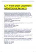 BUNDLE FOR LTP Exam Questions with Correct Answers
