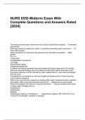 NURS 6550 Midterm Exam With Complete Questions and Answers Rated [2024]