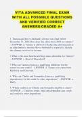 VITA ADVANCED FINAL EXAM  WITH ALL POSSIBLE QUESTIONS AND VERIFIED CORRECT ANSWERS&sol;GRADED A&plus; 
