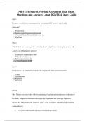 NR 511 Advanced Physical Assessment Final Exam Questions and Answers Latest 2023&sol;2024 Study Guide