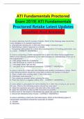 ATI Fundamentals Proctored Exam 2019| ATI Fundamentals Proctored Retake Latest Updates Question And Answers.