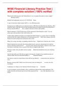 W&excl;SE Financial Literacy Practice Test &vert; with complete solution &vert; 100&percnt; verified 