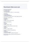 Electrolysis State exam quiz with complete solutions