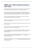 HRMA Test 1 With Complete Solutions 100&percnt; 2024