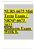 NURS 6675 Mid  Term Exam / NRNP-6675 2022 Midterm Exam Week 6.