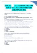 ARRT MAGNETIC RESONANCE IMAGING NEW UPDATE SOLUTION QUESTIONS AND ANSWERS 2023-2024