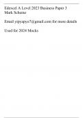 A-Level Edexcel Business Paper 3 Markscheme 2023