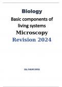 Biology Basic components of living systems Microscopy Revision 2024