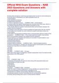 Official NHA Exam Questions &ndash; NAB 2023 Questions and Answers with complete solution