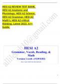 Hesi a2 review test bank hesi a2 anatomy and physiology EXAM QUESTIONS & ANSWERS/ LATEST UPDATE 2023-2024 / RATED A+