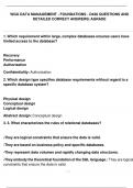 WGU DATA MANAGEMENT - FOUNDATIONS - D426 QUESTIONS AND DETAILED CORRECT ANSWERS AGRADE