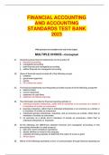 FINANCIAL ACCOUNTING AND ACCOUNTING STANDARDS TEST BANK  2023