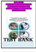 BEST TEST BANK COMMUNITY HEALTHNURSING: A CANADIAN PERSPECTIVE 5th Edition, By Stamler, Yiu 2024/2025 100%  VERIFIED ANSWERS EXAM