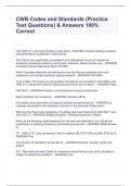 CWB Codes and Standards &lpar;Practice Test Questions&rpar; & Answers 100&percnt; Correct