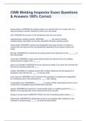 CWB Welding Inspector Exam Questions & Answers 100&percnt; Correct