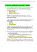 Nursing 10 Exam 1 Study Guide  