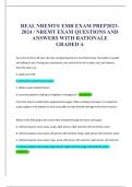  REAL NREMT® EMR EXAM PREP2023- 2024 / NREMT EXAM QUESTIONS AND ANSWERS WITH RATIONALE GRADED