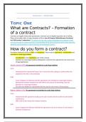Contract Law 1 Revision Notes