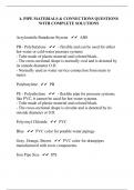 4&period; PIPE MATERIALS & CONNECTIONS QUESTIONS WITH COMPLETE SOLUTIONS