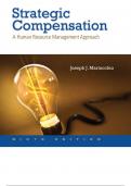 Strategic Compensation A Human Resource Management Approach 9th Edition by by Joseph J. - Test Bank