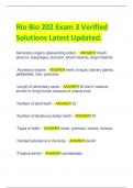 Rio Bio 202 Exam 3 Verified  Solutions Latest Updated&period;