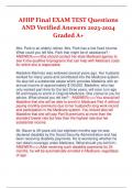 AHIP Final EXAM TEST Questions  AND Verified Answers 2023-2024  Graded A&plus;