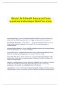     Illinois Life & Health Insurance Exam questions and answers latest top score.