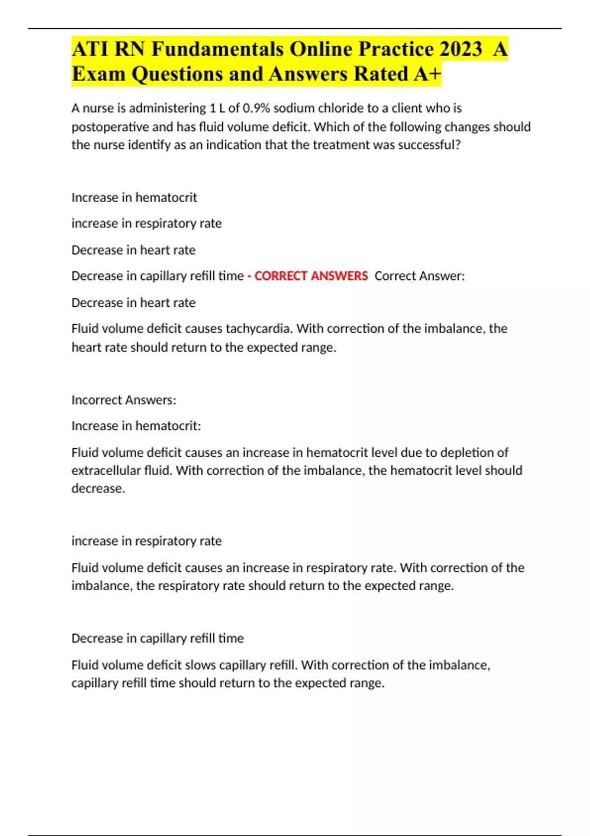 ATI RN Fundamentals Online Practice 2023 A Exam Questions and Answers ...